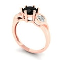 thumbnail image 2 of Clara Pucci 14K Rose Gold 1.72ct Onyx Three-Stone Ring for Women, 2 of 8