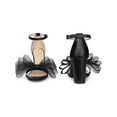 thumbnail image 2 of BLISSFUL STEP Mother's Day Women's Strappy Bow Tie Block High Ankle Heel Sandals Black 8.5, 2 of 6
