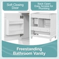 thumbnail image 6 of 30" Bathroom Vanity with Sink - One Soft Close Door (with Shelf) & Three Drawers, Space-Saving Storage Vanity for Bathroom,White, 6 of 11