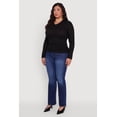 thumbnail image 4 of Womens Plus Size Long Sleeve V Neck Tee, 4 of 5