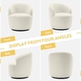 thumbnail image 2 of FFH Swivel Accent Barrel Chair, Modern Leisure Sofa Chair Club Chair for Living Room, Ivory Teddy, 2 of 7