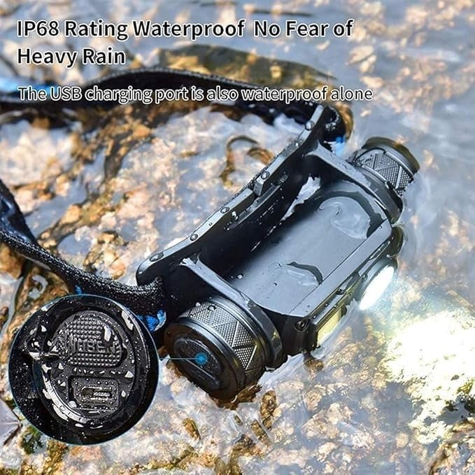 Headlamp Flashlight, USB Rechargeable Led Head Lamp,Waterproof Headlight with 10 Modes and Adjustable Headband, Perfect for Camping, Hiking, Hunting