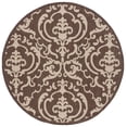 thumbnail image 2 of Safavieh Courtyard Dara Damask Indoor/Outdoor Area Rug, Chocolate/Natural, 7'10" x 7'10" Round, 2 of 9