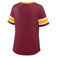 thumbnail image 3 of Women's Fanatics Burgundy Washington Commanders Redzone Draw Play Athena Lace-Up T-Shirt, 3 of 3