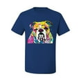thumbnail image 2 of Wild Bobby Dean Russo Neon Colorful Pug Dog The Bulldog Dog Lover Men Graphic Tee, Royal, Large, 2 of 5