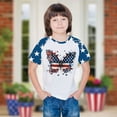 thumbnail image 2 of GERsome Unisex Kids 4th of July Crew Neck T Shirts, Girls American Flag Short Sleeve Graphic Tees Boys USA Star Stripes Color Block Patriotic Tops, Sizes 9-10 Years, 2 of 8