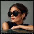 thumbnail image 3 of SA106 Womens Extra Oversized Round Exposed Lens Butterfly Sunglasses / Tortoise Frame - Black Lens, 3 of 7