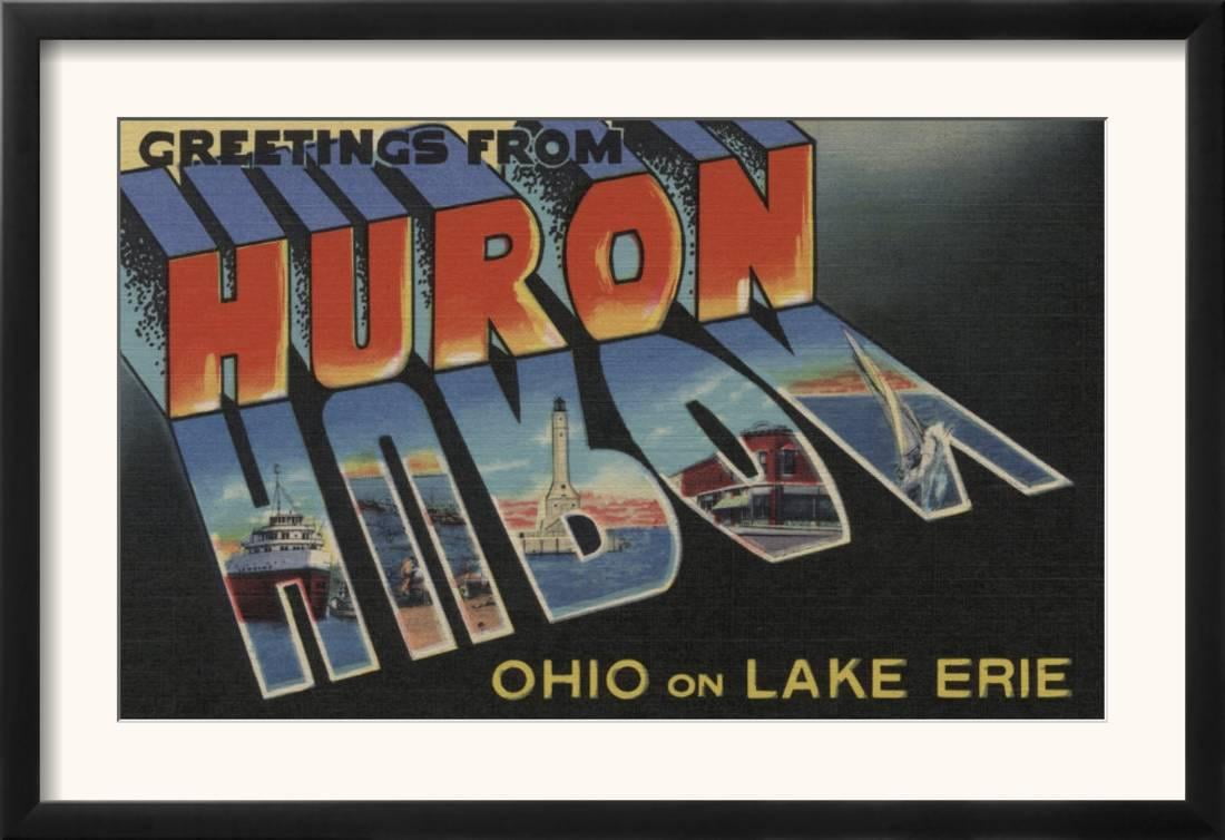 Huron Ohio Lake Erie Framed Art Print Wall Art By Lantern Press 18 5x12 5 Walmart Com Walmart Com