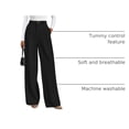 thumbnail image 4 of Pantalones Palazzo de Pierna Ancha para Mujer PRETTYGARDEN Tiro Alto Negro Talla M, 4 of 7