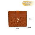 thumbnail image 2 of Women's short purse buckle embroidery large capacity patchwork purse multi card money clip - brown, 2 of 5