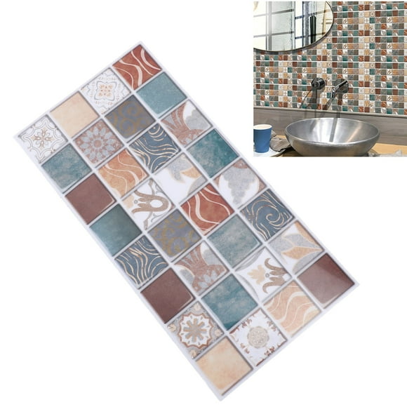 6Pcs Peel and Stick Wallpaper, PVC Self Adhesive Backsplash Tiles Wall Paper, Wate and Oil Proof, 5.9x11.8in DIY Kitchen Wall Tile Sticker for Kitchen Countertop Cabinet