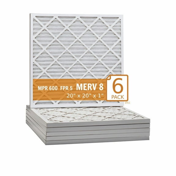 20x20x1 Key Pleat Purolator Air Filter - MERV 8 (6 Pack)