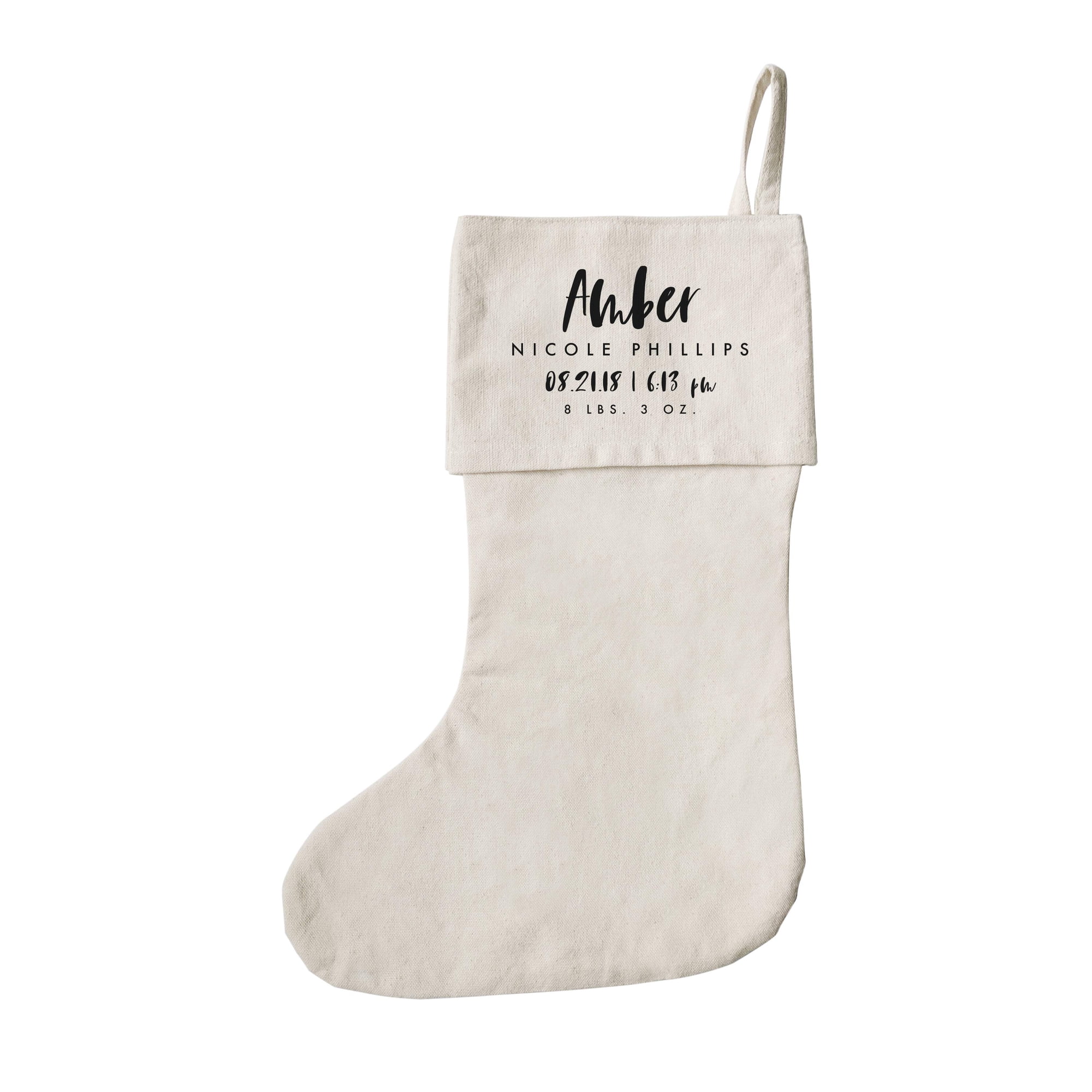 Personalized Newborn Baby Stats Christmas Stocking