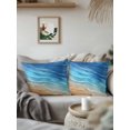 thumbnail image 3 of Outdoor Throw Pillow Set of 2, Blue Ombre Coastal Waterproof Pillow with Insert Included, Summer Nautical Beach Ocean Seaside Decorative Accent Cushion Sofa Pillows for Patio Porch, 18 x 18 In, 3 of 8