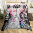 thumbnail image 3 of Yibo Valentines Day Wood Grain Style Duvet Cover - Premium Polyester Duvet Cover with Zipper Closure, 3 Piece Set, Includes 1 Duvet Cover and 2 Pillow Cases, No Comforter, 3 of 6