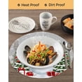 thumbnail image 3 of 13 Inch Round Placemats Set of 6, Grey Christmas Non Slip Heat Insulation PP Table Mats, Snowman Snowflake Xmas Tree Gifts Washable Place Mats for Kitchen Dining Party Table Decor, 3 of 7