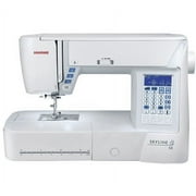 janome skyline s3 computerized sewing machine w/semi-hard cover + instructional dvd + ultra glide foot + ditch quilting foot + rolled hem foot + concealed zipper foot + needles + much more!