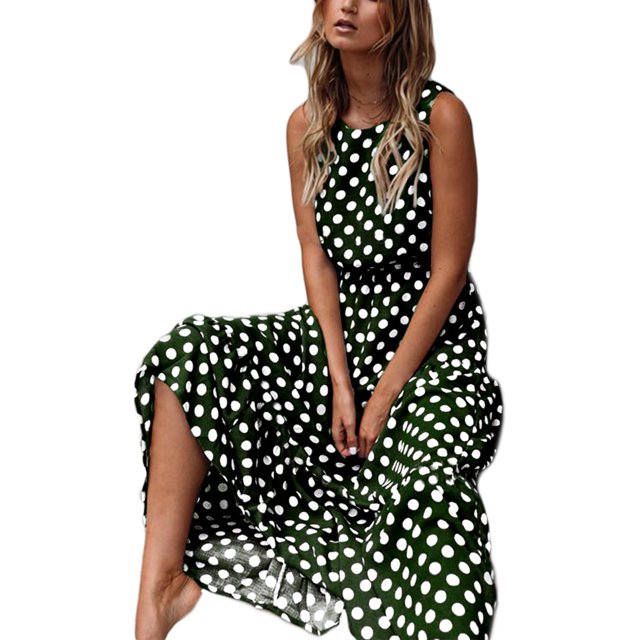 Bellella Robe Débardeur pour Femmes Robe Maxi Ligne A Longue Robe d'Été Décontractée Gilet Dames Vert TTG