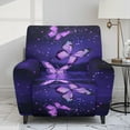 thumbnail image 2 of HELLHERO Butterfly Print Recliner Chair Covers Couch Covers for Reclining Couches Electric Power Lift Recliner Chair Non Slip Cover with Pockets, Purple, 2 of 8