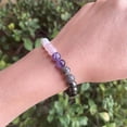 thumbnail image 4 of Cristal Pulsera Mujeres Natural Amatista y Turmalina Negro Piedra Energía Joyería Boho Ajustable Unisex Muñequera Daily Wear, 4 of 5
