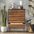 thumbnail image 2 of TMS Rodan 4-Drawer Chest, Walnut and Black, 2 of 5