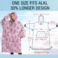 thumbnail image 4 of Oversized Wearable Blanket Hoodie,Pink and Pink Of Leopard Print Sherpa Blanket Hoodie with Super Pockets,Super Warm Fuzzy Pullover for Women & Men, 4 of 6