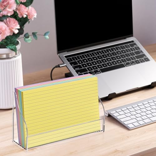 5x8 Acrylic Index Card Holder Index Card Display Stand For Desk Note Cards File Box Postcard Holder Business Stand Display Index Organizer Case for Office Business Desktop(No Cards)