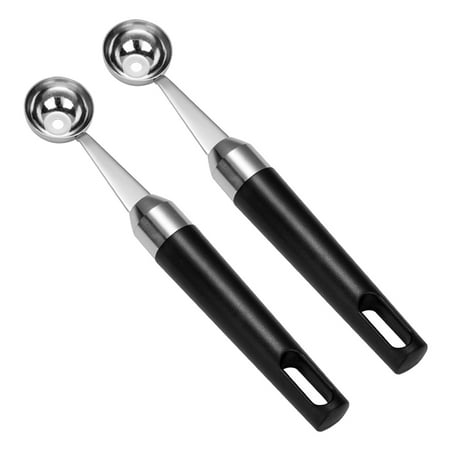 

2pcs Stainless Steel Ice Cream Ball Scoops Fruit Digging Spoon Melon Baller Kitchen Gadget (Small)