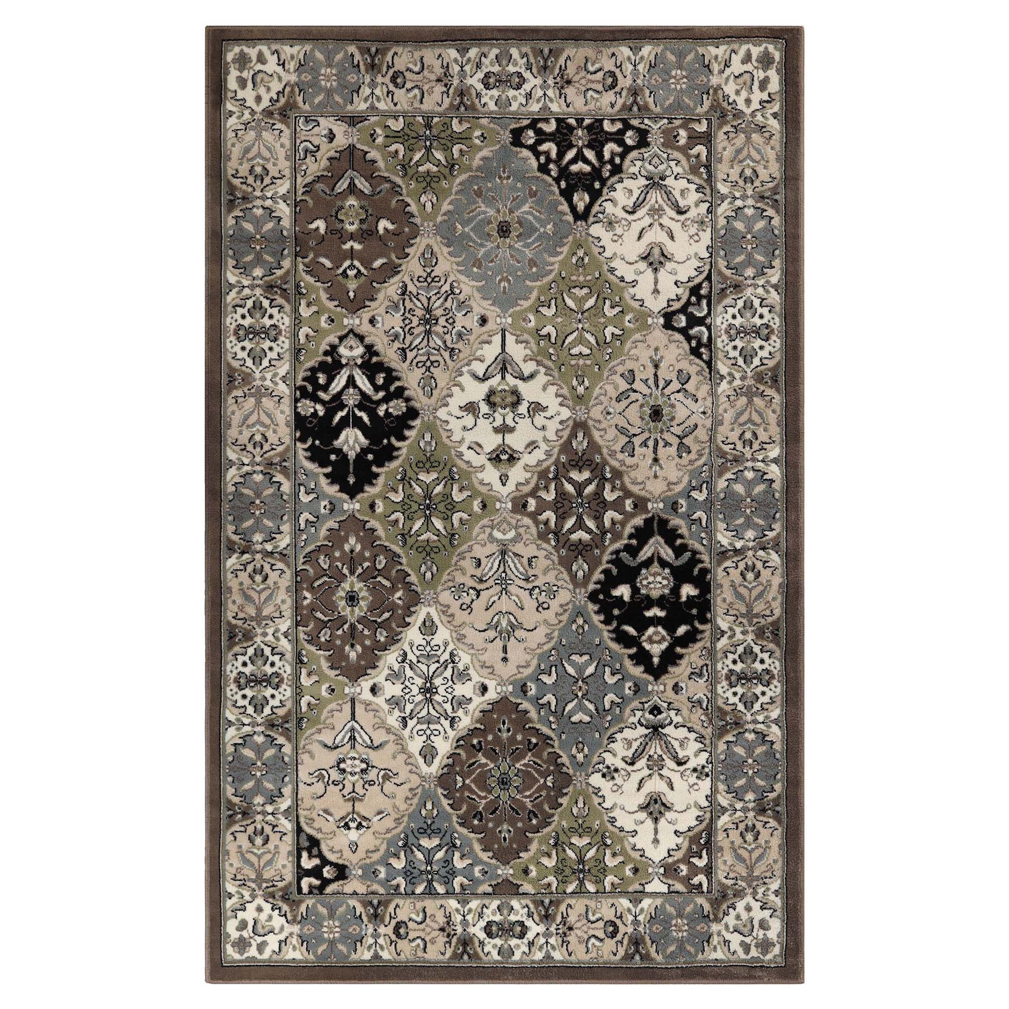 Superior Paloma Modern Damask Indoor Area Rug, 5' x 8', Chocolate