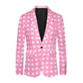 thumbnail image 5 of INSPIRE CHIC Polka Dots Blazers for Men's Notch Lapel One Button Wedding Suit Jacket Sports Coats, 5 of 5