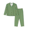 thumbnail image 1 of Balery 60s and 70s Style Conjunto de Pijama con Estampado para Mujer, Conjunto de Dos Piezas con Manga Larga, Ropa de Dormir Suave con Bolsillos, Pijamas Cómodos-Medium, 1 of 7