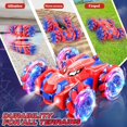 thumbnail image 3 of Spider - Coche de Control Remoto, Doble Cara Giratoria de 360° 4WD Todoterreno RC Acrobacias con Luces Frías, 2.4Ghz para Interiores y Exteriores Juguetes Recargables para Niños 4-6, 6-12 (Rosa), 3 of 3