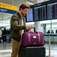 thumbnail image 6 of Cadancy Travel Bag Large Capacity Weekender Duffel Carry On Luggage with Shoulder Strap Overnight Tote for Women Men Gym Sports Hospital Bag Waterproof Quilted Design Suitcase Handle, 6 of 6