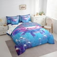 thumbnail image 3 of jejeloiu Kawaii Axolotl Bedding Comforter Set 7-Piece,Ocean Sealife King Bedding Sets,Hotpink Magic Animal Bed Sheets,Microfiber Room Decoration Reversible, 3 of 8