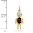 thumbnail image 2 of 10k Yellow Gold January Boy Birthstone Necklace Charm Pendant Kid, 2 of 6