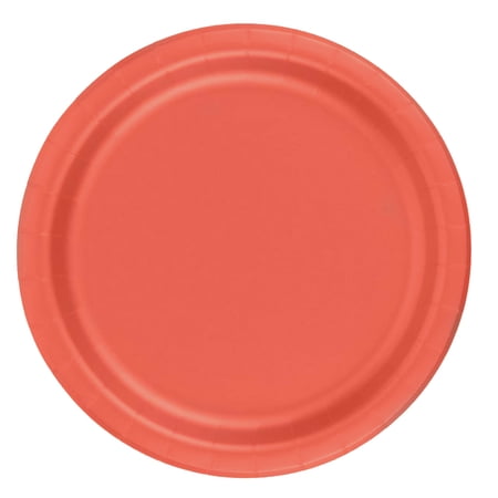 240 Plates 9" Paper Dinner Lunch Plates Wax Coated - Coral