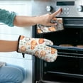 thumbnail image 2 of Fall Pumpkins and Leaves Pattern Kitchen Oven Mitt and Pot Holder Sets 4 Pcs for Baking, Cooking and Grilling, Heat Resistant Up To 392 °F, 2 of 7