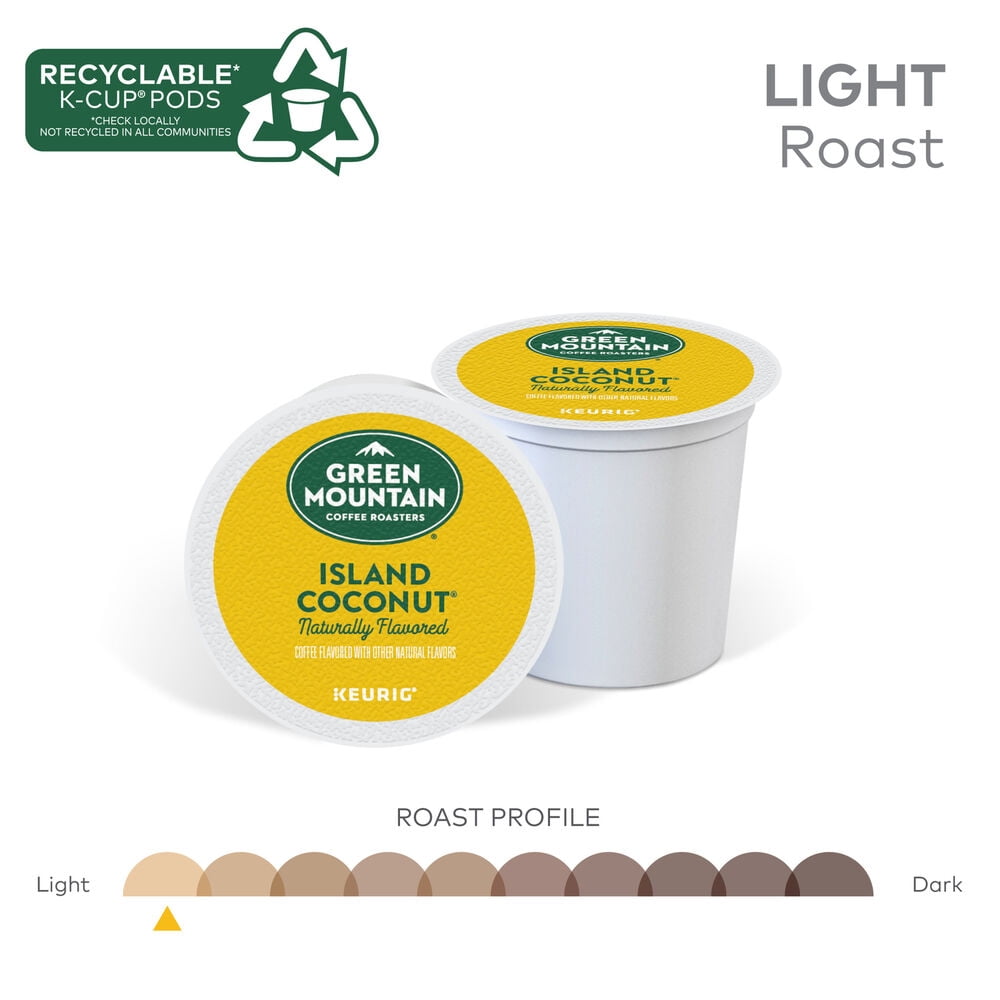Green Mountain Coffee Island Coconut K-Cups, Light Roast Coffee, 24 Count