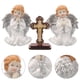 thumbnail image 4 of 1 juego de estatuas de ángel de resina, estatuas de ángel, artesanías de resina y decoración de cruz de madera., 4 of 6