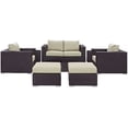 thumbnail image 4 of Modway Convene Powder Coated Aluminum Outdoor Patio Furniture Sofa, Beige, 4 of 9