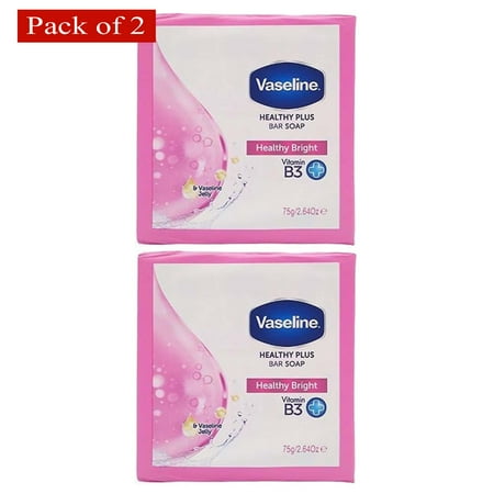 Vaseline Healthy Vitamin B3 Plus Bar Soap Bright, 3 Bars, 75g (Pack of 2)