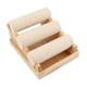 thumbnail image 1 of Soporte para pulseras con tres compartimentos de almacenamiento. Almacenamiento de pulseras de madera de terciopelo. beige, 1 of 9