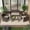 Brown + Gray, variant on 4-Piece Patio Furniture Set, PE Rattan Outdoor Conversation Set with Cushions & Tempered Glass Table, All-Weather Wicker Table and Chairs for Porch, Backyard, Brown and Grey