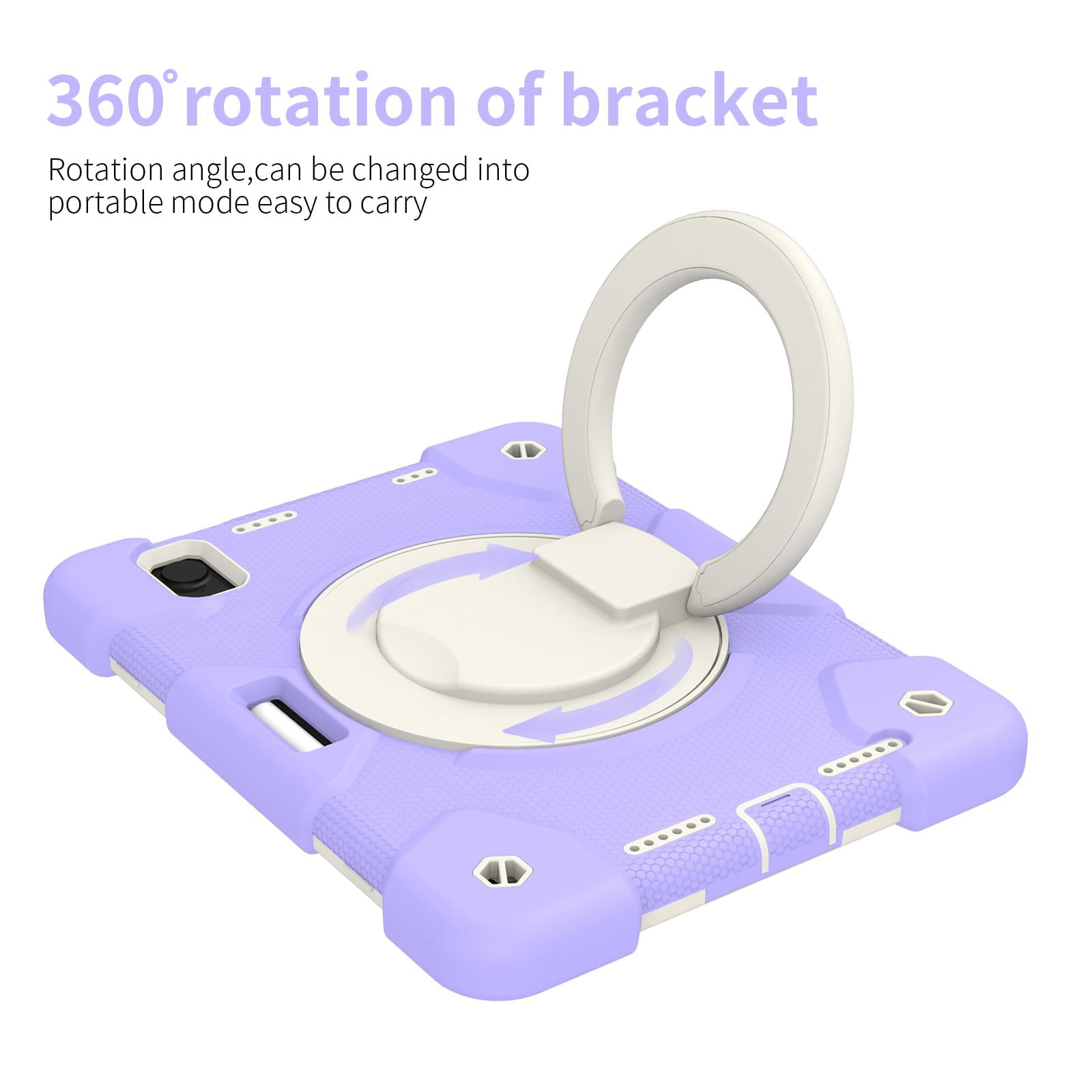 TECH CIRCLE Kids Case for Apple iPad mini 6th Gen 8.3-inch 2021 - Rugged Protective Handle Kickstand Shockproof Hybrid TPU PC Cover Shoulder Strap Pencil Holder Case for Apple iPad mini 6-Lightpurple