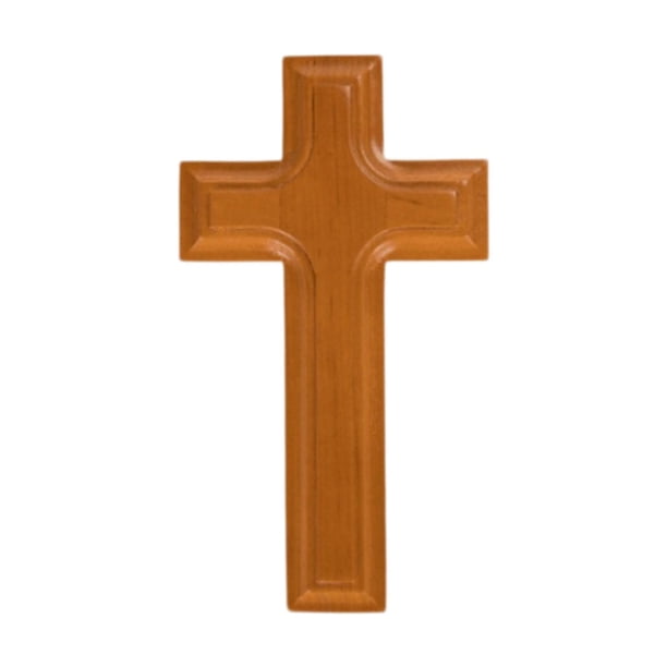 Cruz de madera católica, crucifijo, decoración, estatua, artesanía vintage, letrero cristiano S