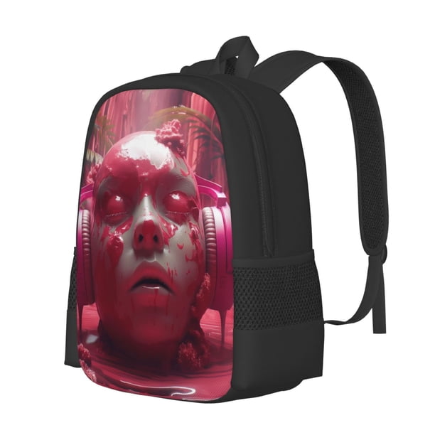 Disketp Surreal Pink Headphones Mochila Minimalista de Gran Capacidad, Mochila de Viaje para Escuela, Trabajo o Uso Diario