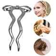 thumbnail image 3 of Unique Bargains 1 Pc Decorative Hairpin U-shaped Bow Hair Hairpin for Women Black, 3 of 5