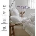 thumbnail image 3 of Simple&Opulence 100% Linen Stone Washed Euro Sham with Ruffle 26x26 Inch Pillow Cover Set of 2, Home Decoration Pillow, Soft and Breathable, White, 3 of 6
