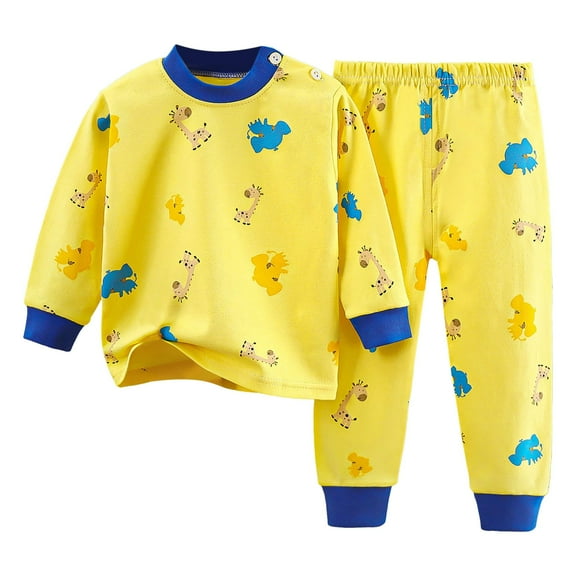 Gubotare Girls Pajamas Soft Baby Pajama Sets Snug fit Cooling Pjs for Girls Boys Kids Toddler, Cool-touch Sleepers Sleepwear Size 12 18 Months (Yellow,12-18 Months)