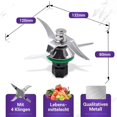 thumbnail image 2 of piece - TM5/TM6 replacement blades - Adapter for food processor - Blender blade - Kitchen repair parts - Food-grade stainless steel - 132*120*80 mm - Replacement blade for food processor chopping and, 2 of 5